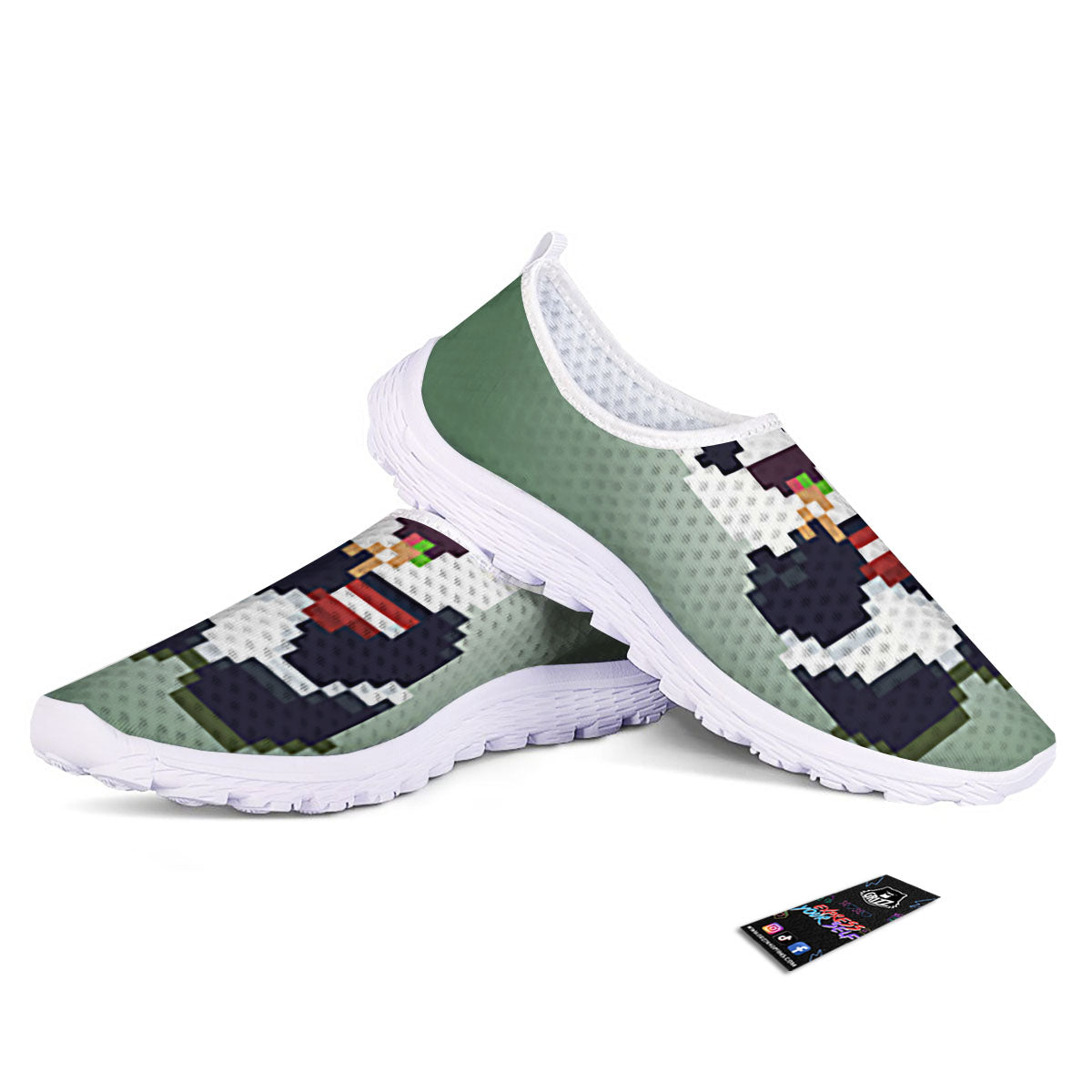 Panda 8-Bit Pixel Print Nurse Shoes-grizzshop
