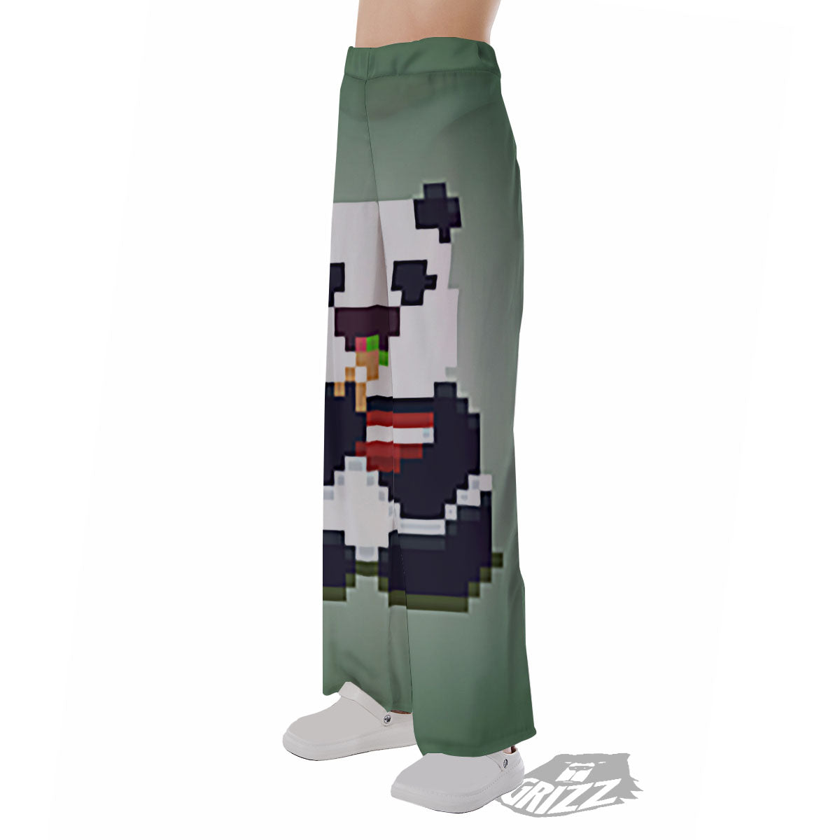 Panda 8-Bit Pixel Print Pajama Pants-grizzshop