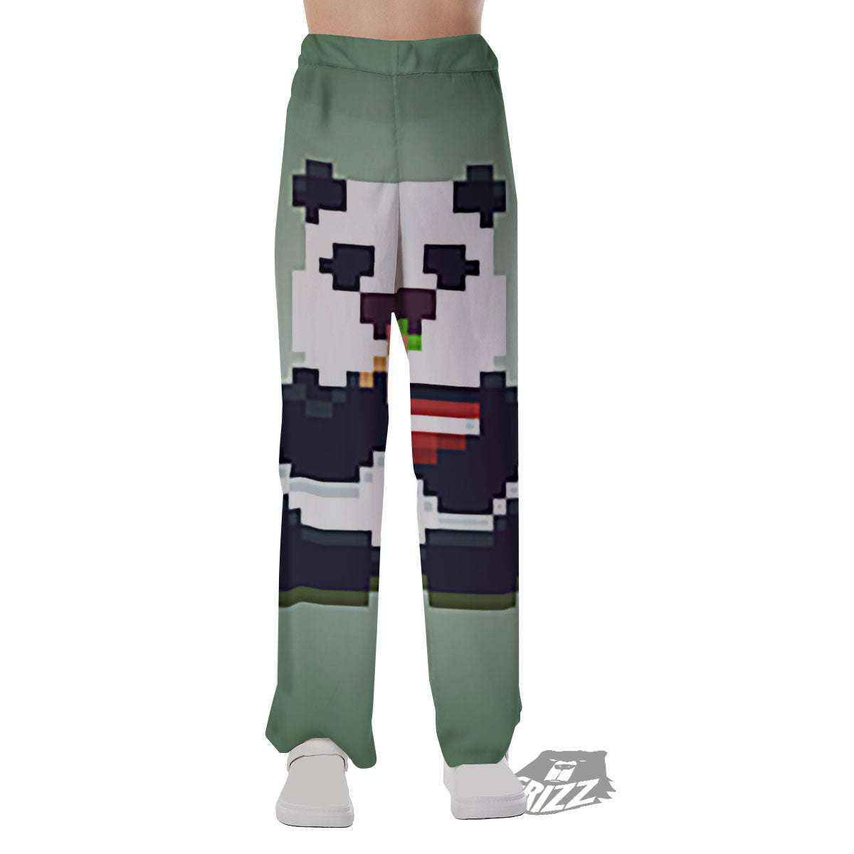 Panda 8-Bit Pixel Print Pajama Pants-grizzshop