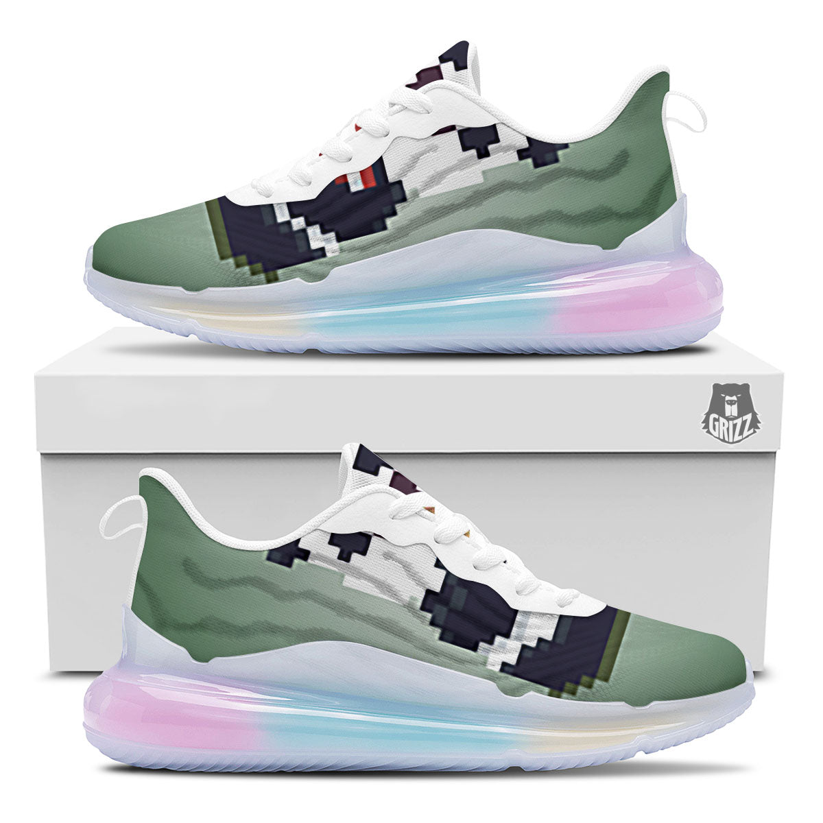 Panda 8-Bit Pixel Print Running Sneakers-grizzshop