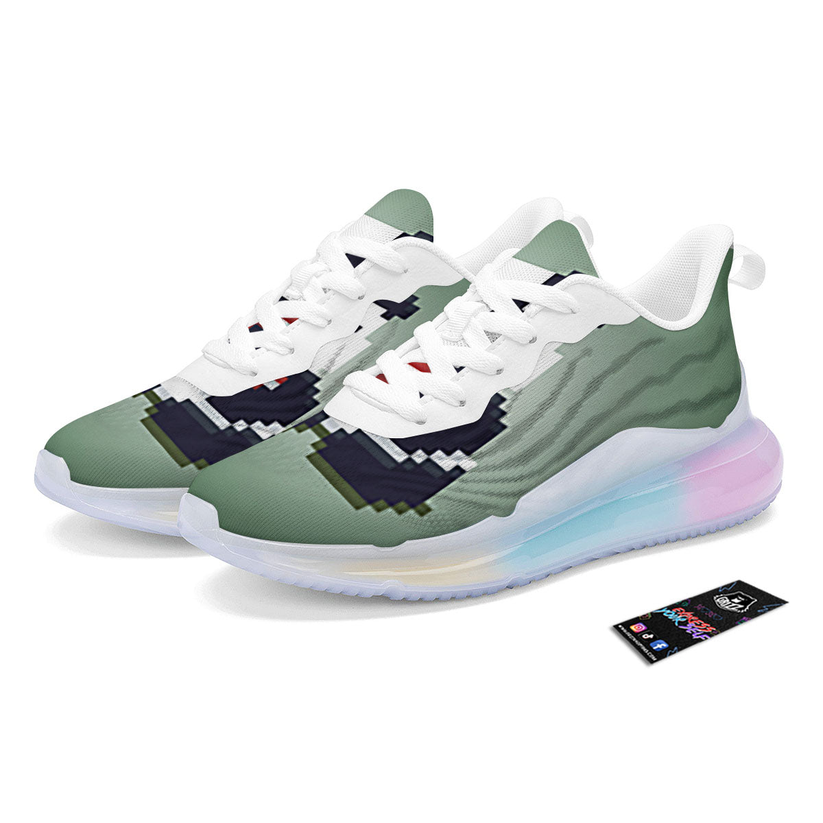 Panda 8-Bit Pixel Print Running Sneakers-grizzshop