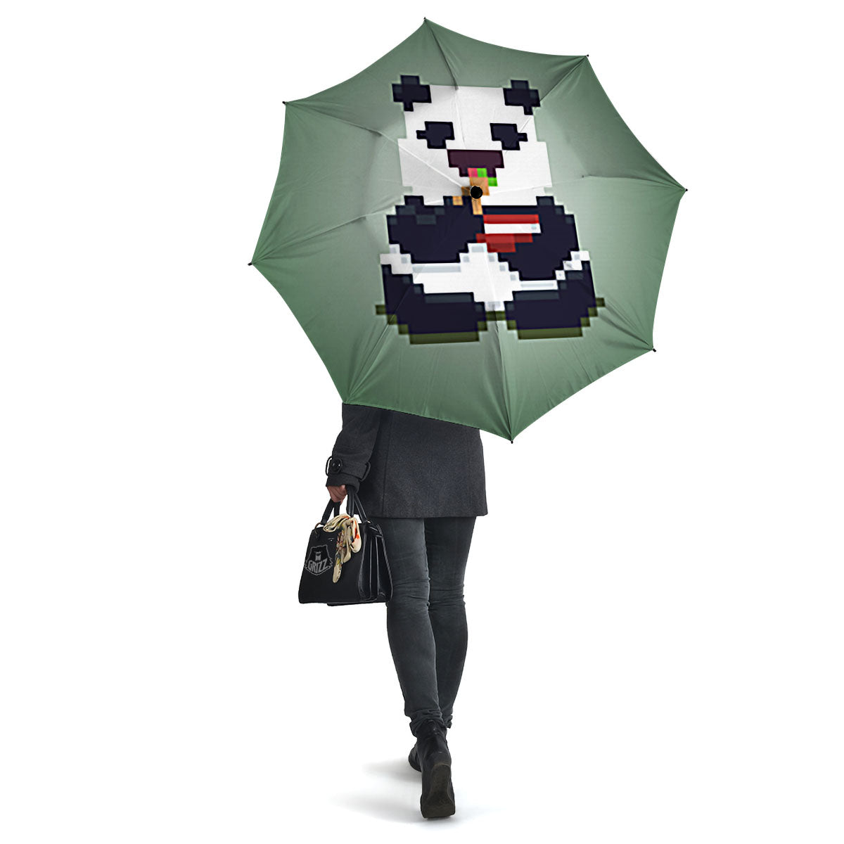 Panda 8-Bit Pixel Print Umbrella-grizzshop