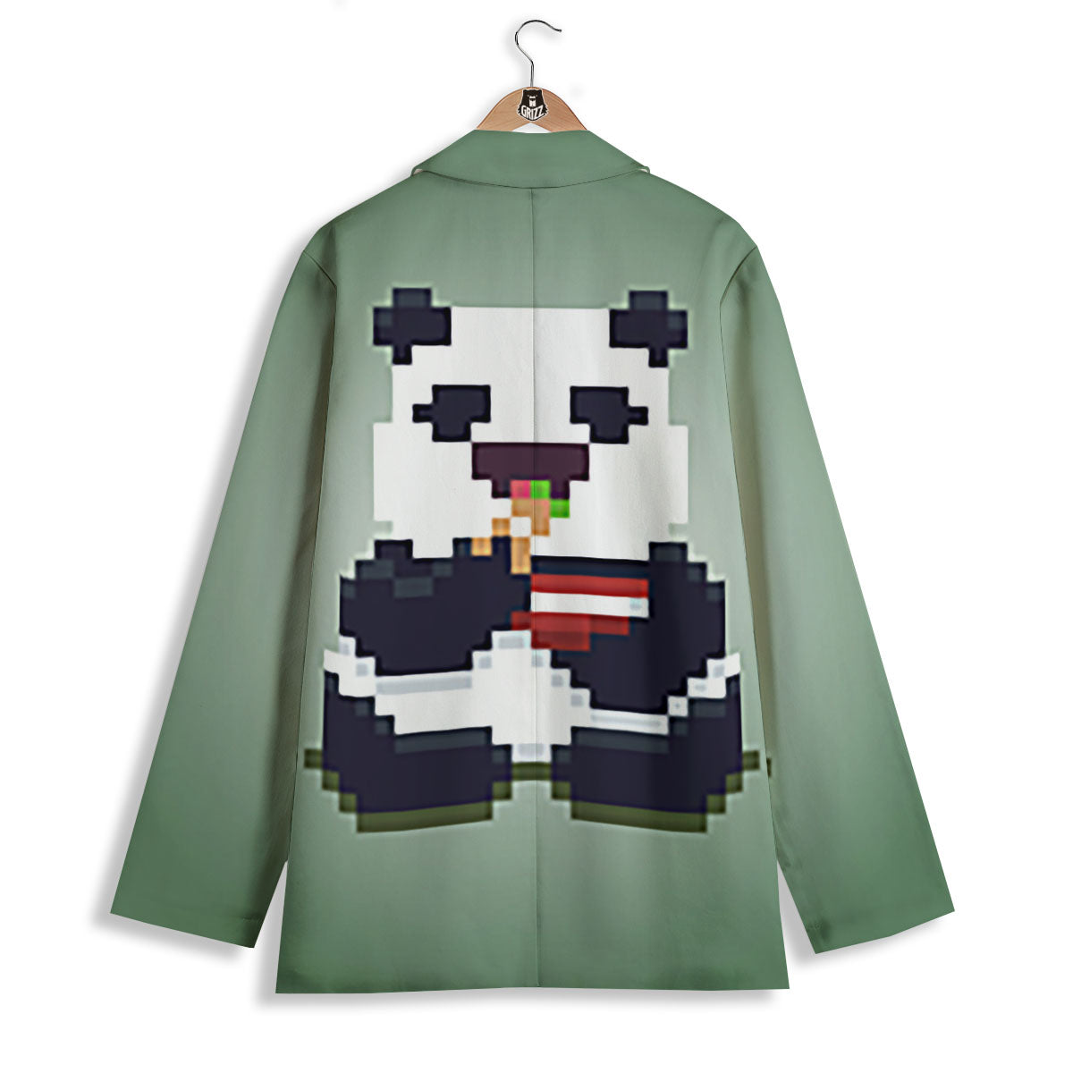 Panda 8-Bit Pixel Print Women's Blazer-grizzshop