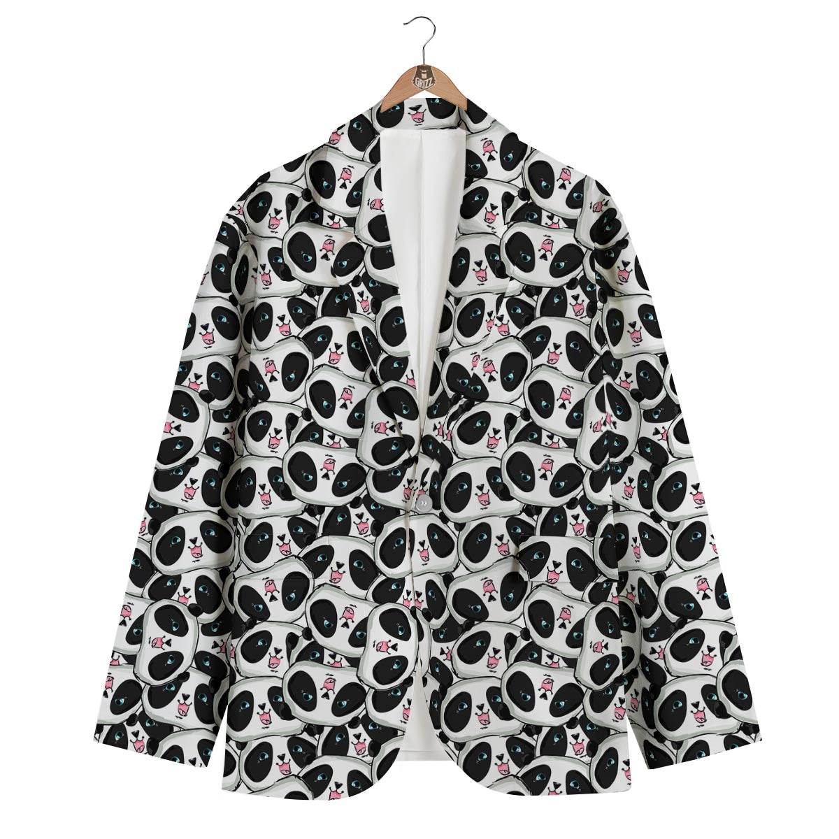 Panda Baby Pattern Print Men's Blazer-grizzshop