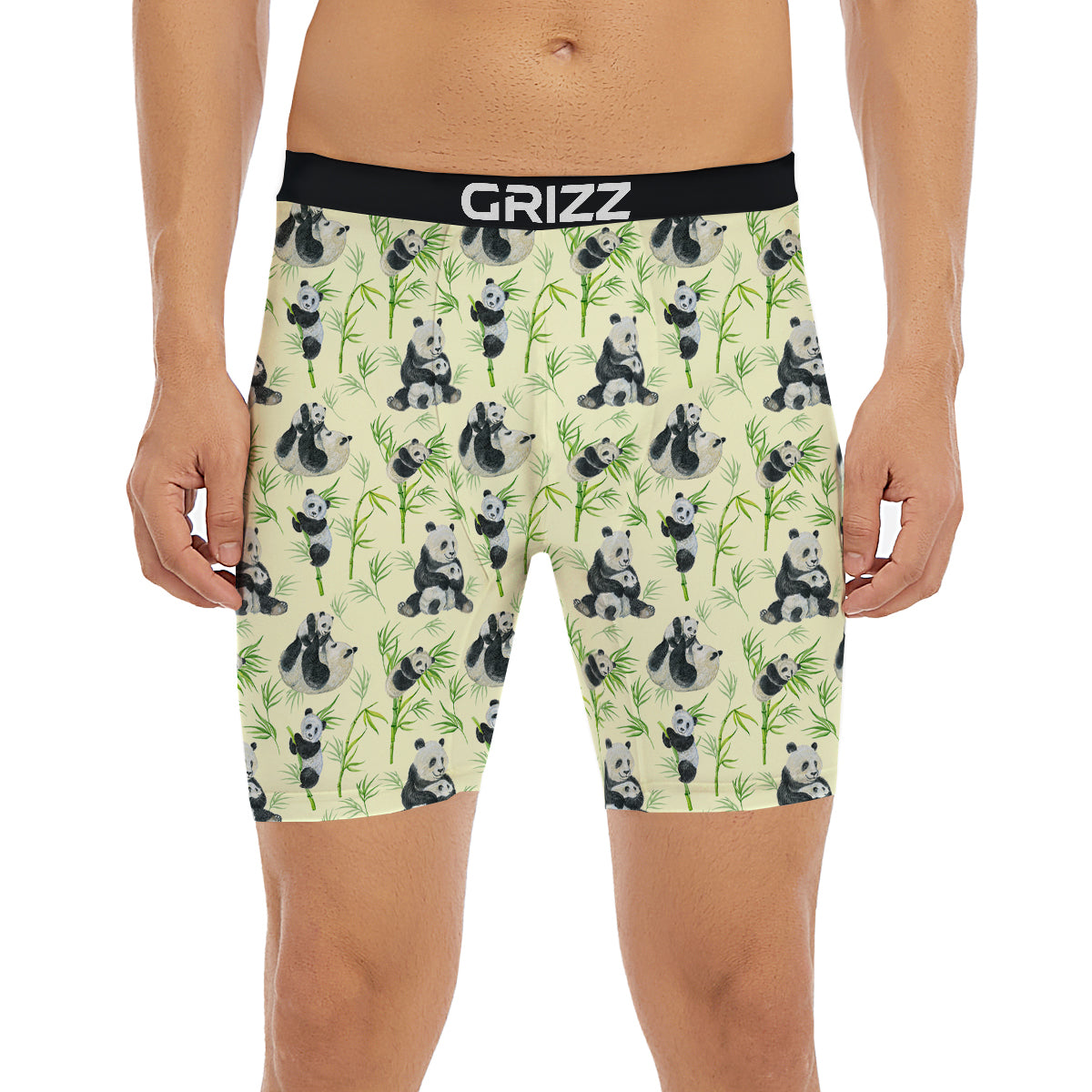 Panda Bamboo And Baby Print Pattern Boxer Briefs-grizzshop
