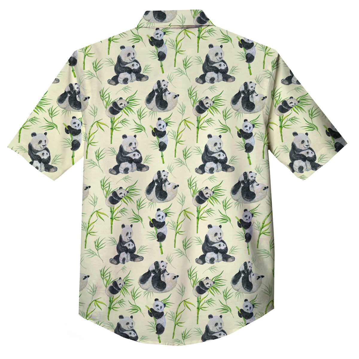 Panda Bamboo And Baby Print Pattern Button Up Shirt-grizzshop