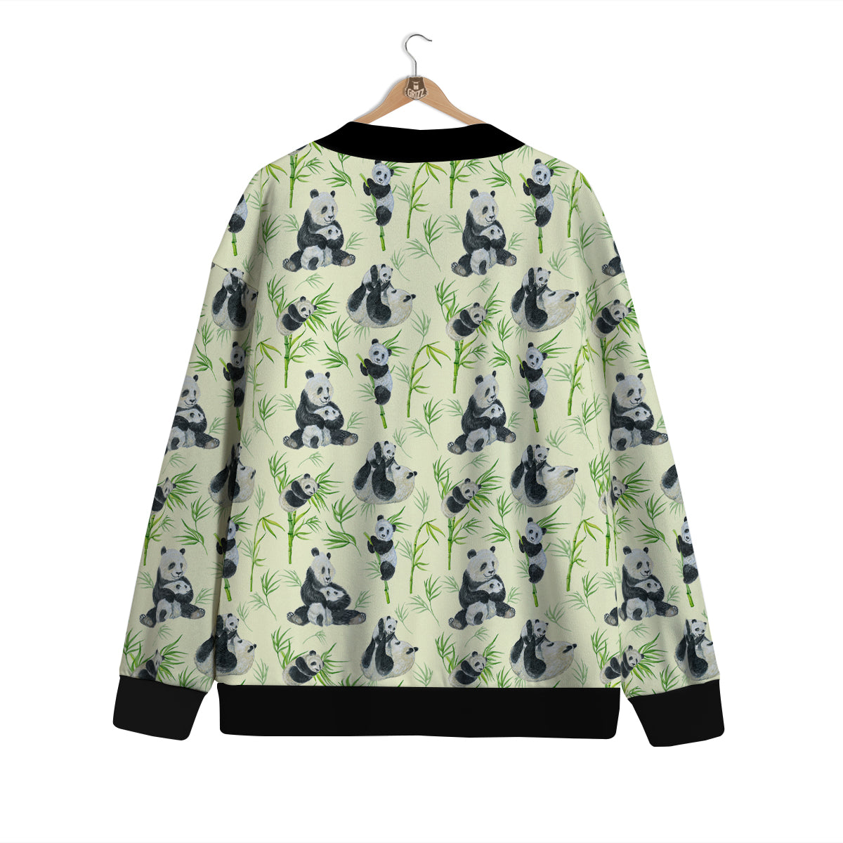 Panda Bamboo And Baby Print Pattern Cardigan-grizzshop