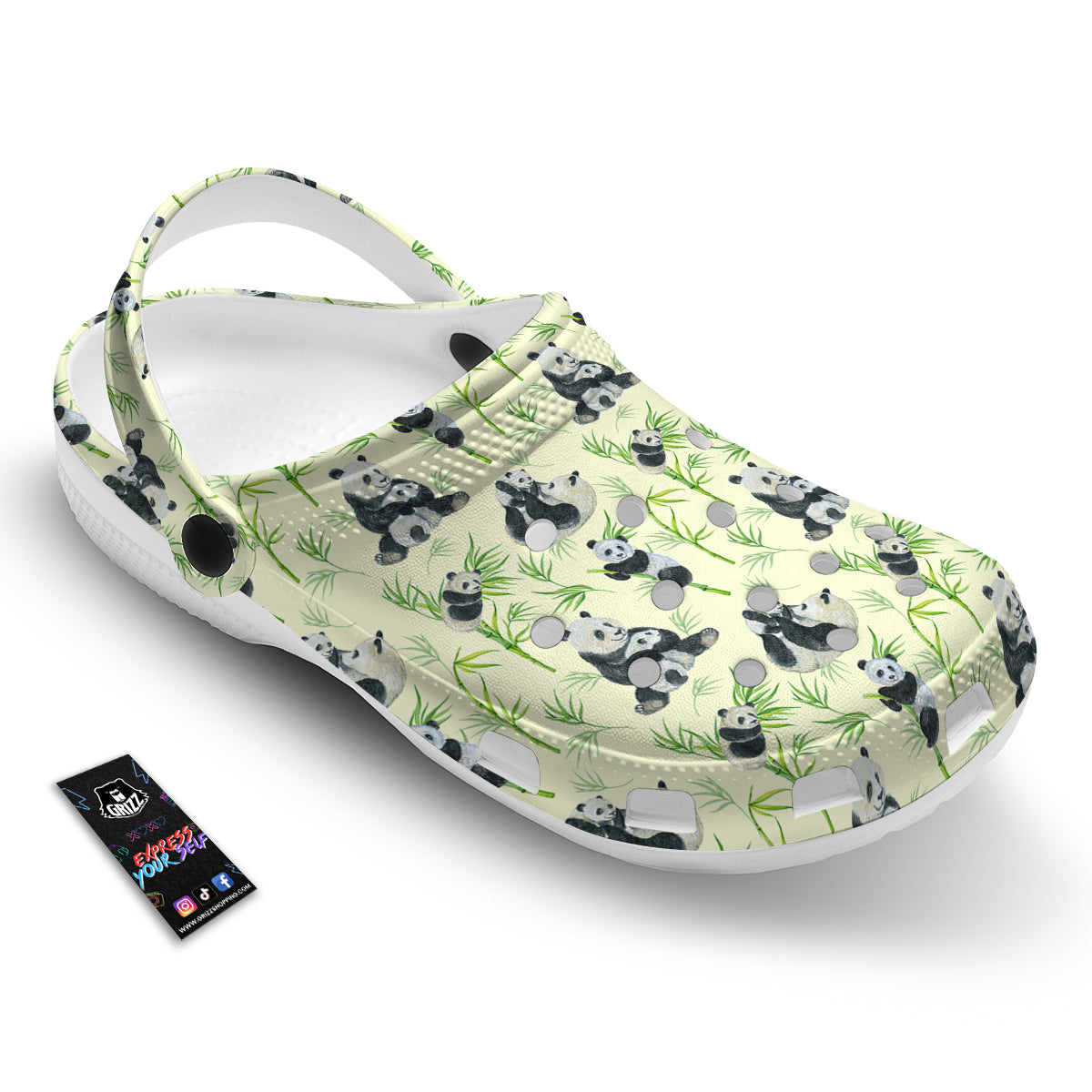 Panda Bamboo And Baby Print Pattern Clog-grizzshop