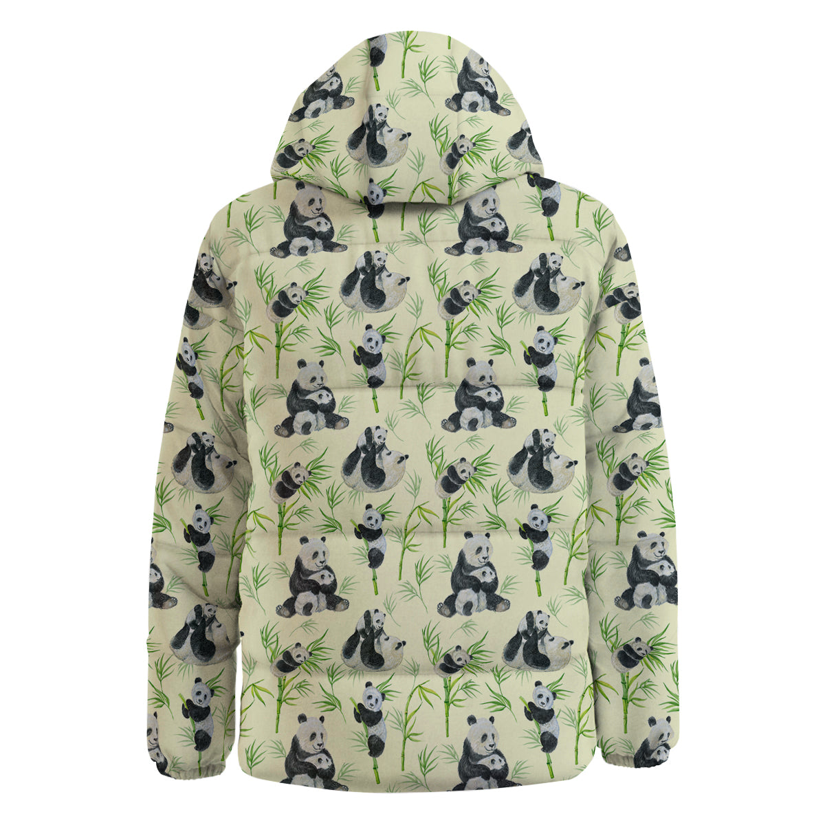 Panda Bamboo And Baby Print Pattern Down Jacket-grizzshop