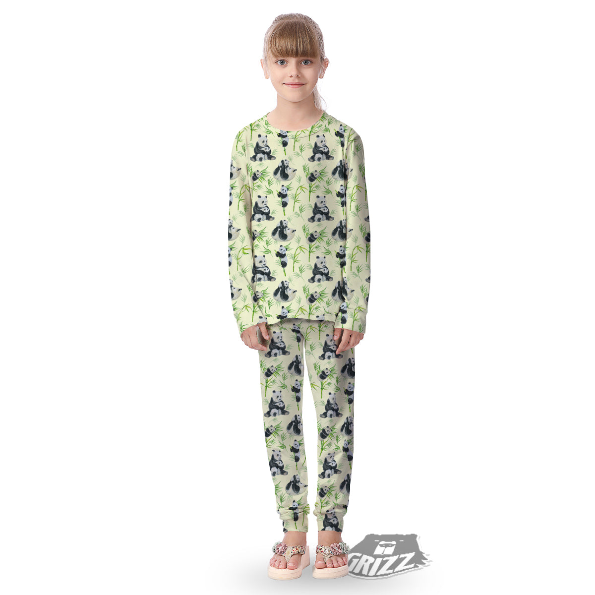 Panda Bamboo And Baby Print Pattern Kid's Pajamas-grizzshop