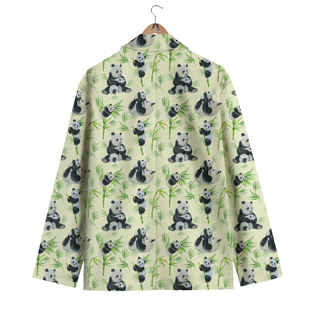 Panda Bamboo And Baby Print Pattern Men's Blazer-grizzshop