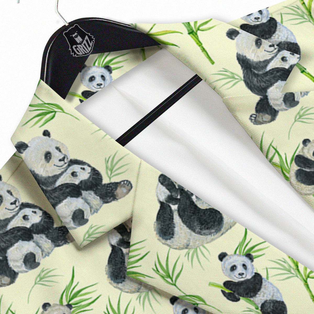 Panda Bamboo And Baby Print Pattern Men's Sport Coat-grizzshop