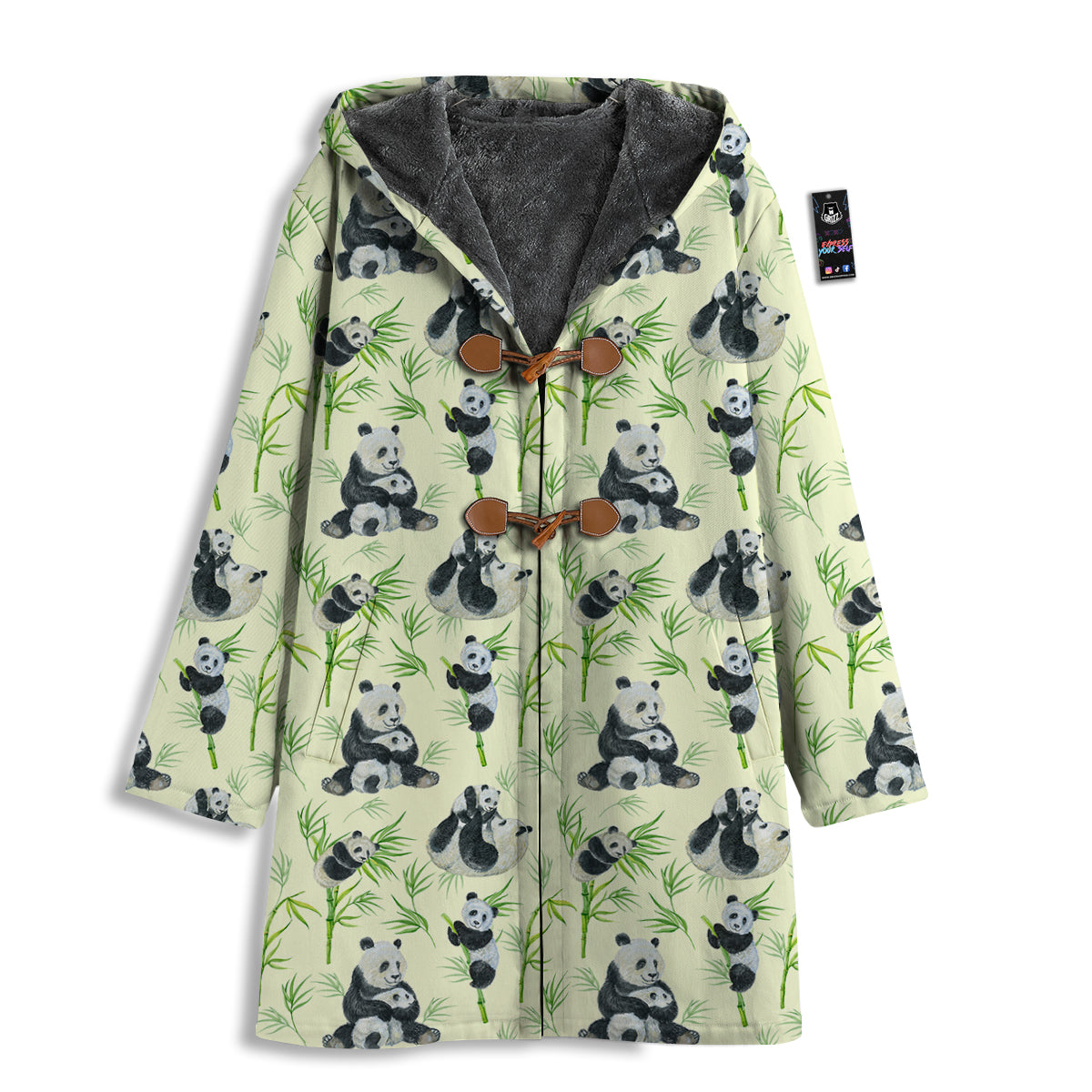 Panda Bamboo And Baby Print Pattern Men's Windbreaker Jacket-grizzshop
