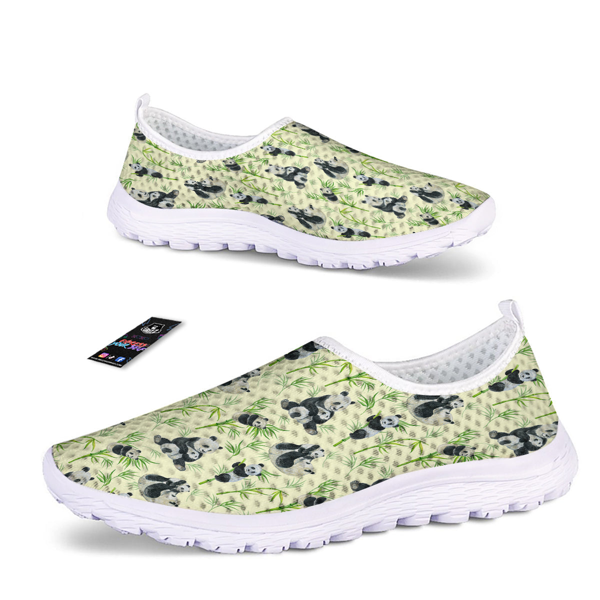Panda Bamboo And Baby Print Pattern Nurse Shoes-grizzshop