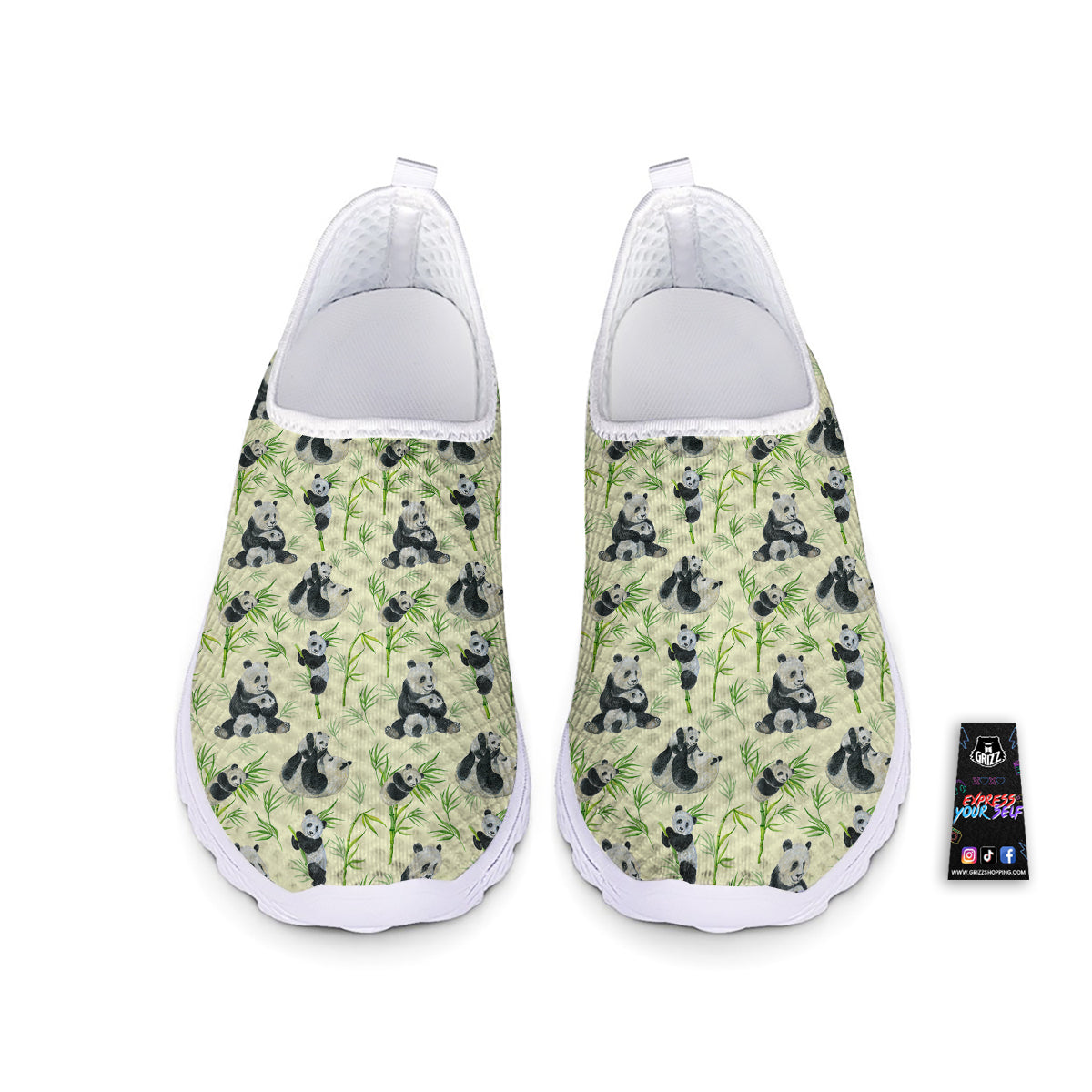 Panda Bamboo And Baby Print Pattern Nurse Shoes-grizzshop