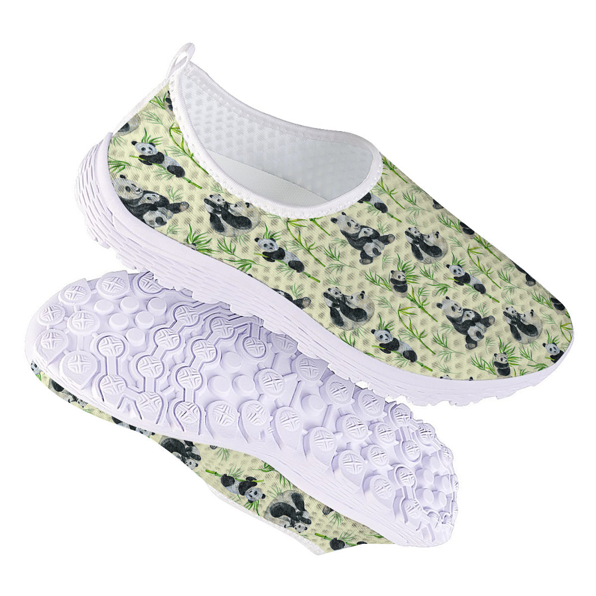 Panda Bamboo And Baby Print Pattern Nurse Shoes-grizzshop