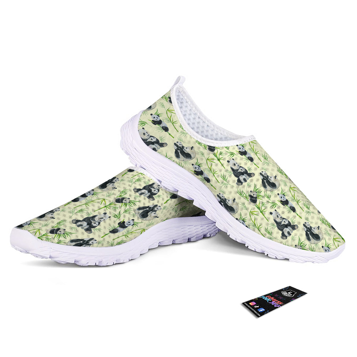 Panda Bamboo And Baby Print Pattern Nurse Shoes-grizzshop