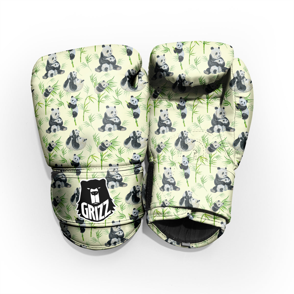 Panda Bamboo And Baby Print Pattern Pro Boxing Glove