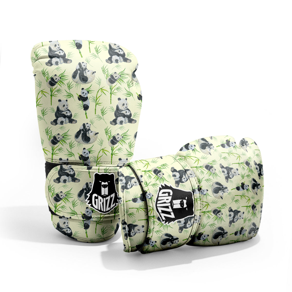 Panda Bamboo And Baby Print Pattern Pro Boxing Glove