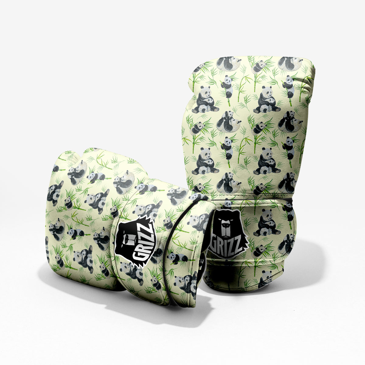 Panda Bamboo And Baby Print Pattern Pro Boxing Glove