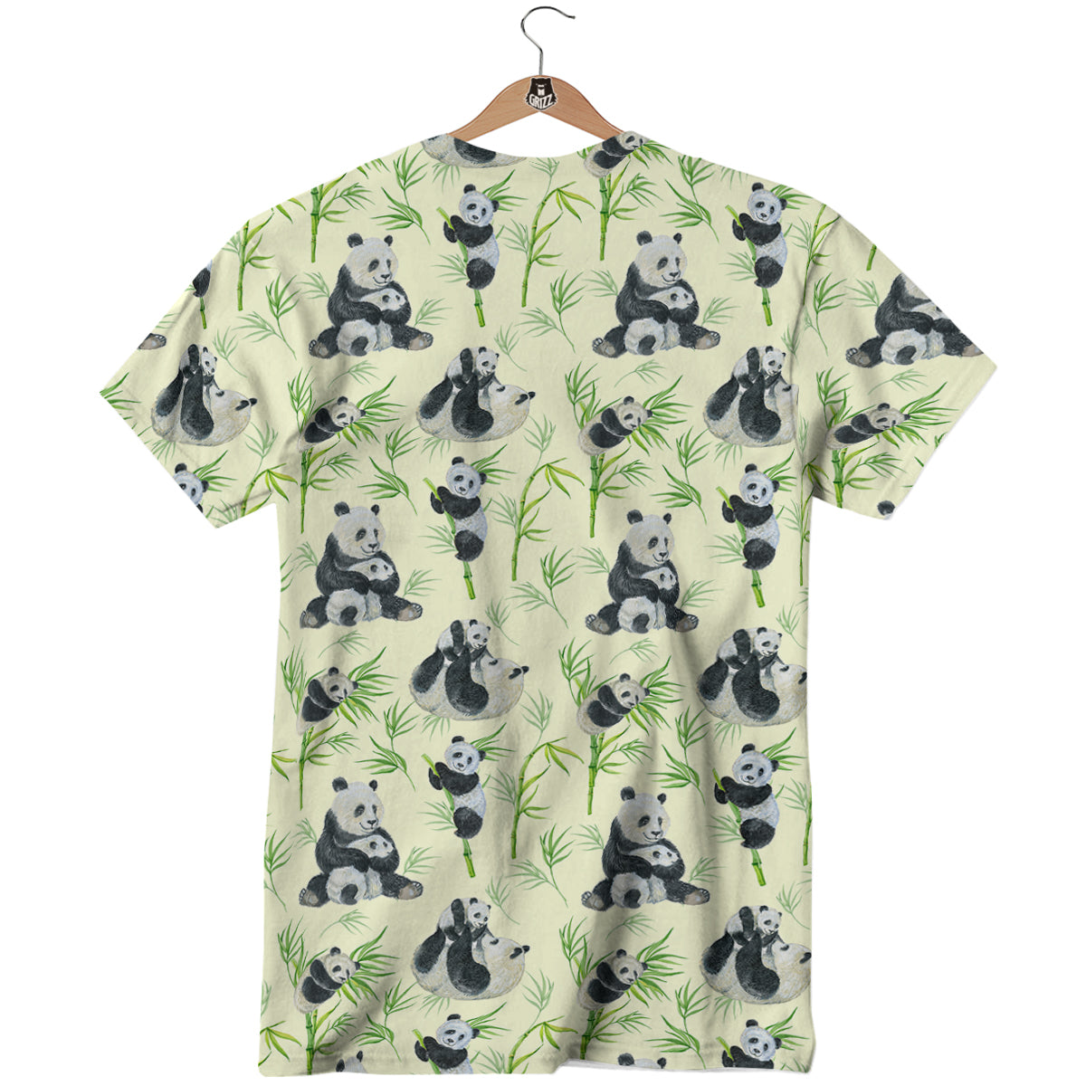 Panda Bamboo And Baby Print Pattern T-Shirt-grizzshop