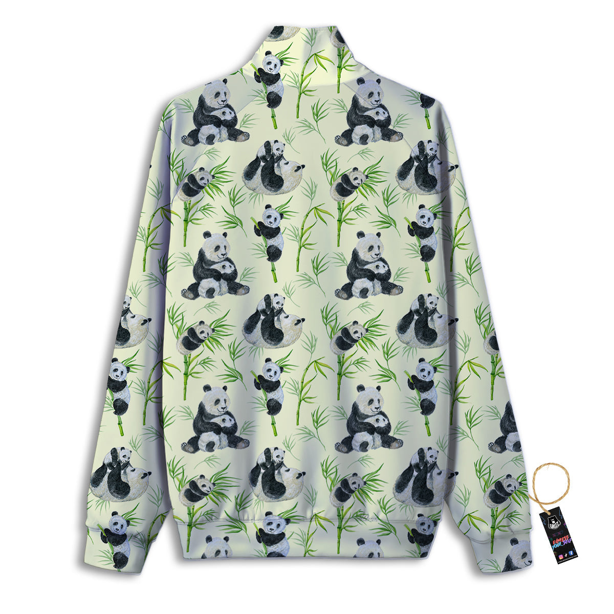 Panda Bamboo And Baby Print Pattern Track Jacket-grizzshop