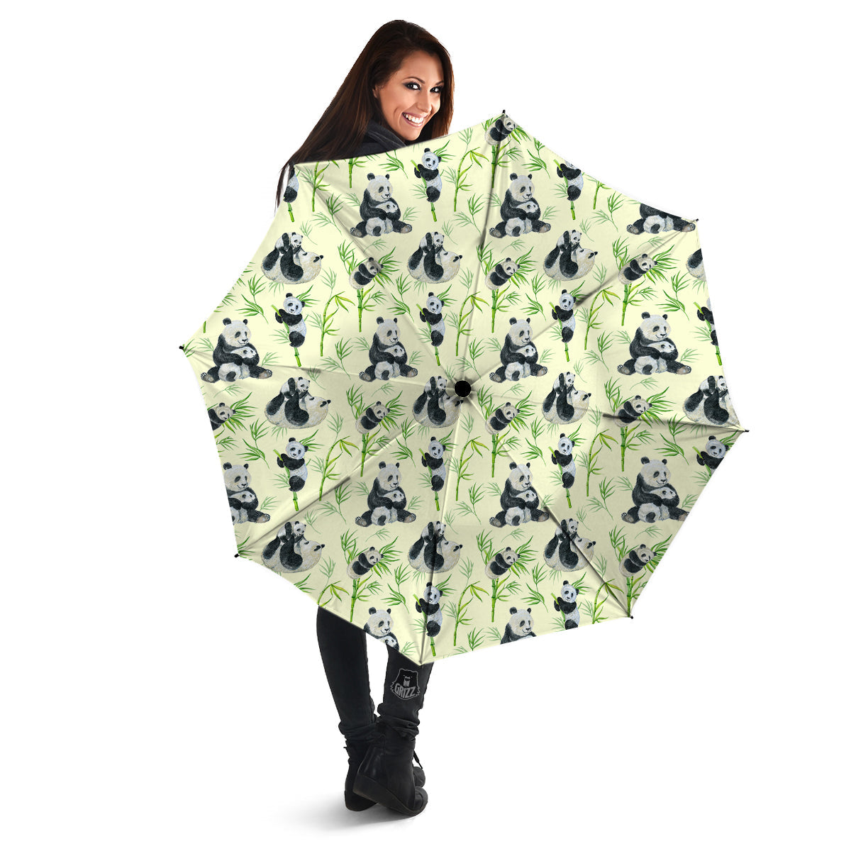 Panda Bamboo And Baby Print Pattern Umbrella-grizzshop
