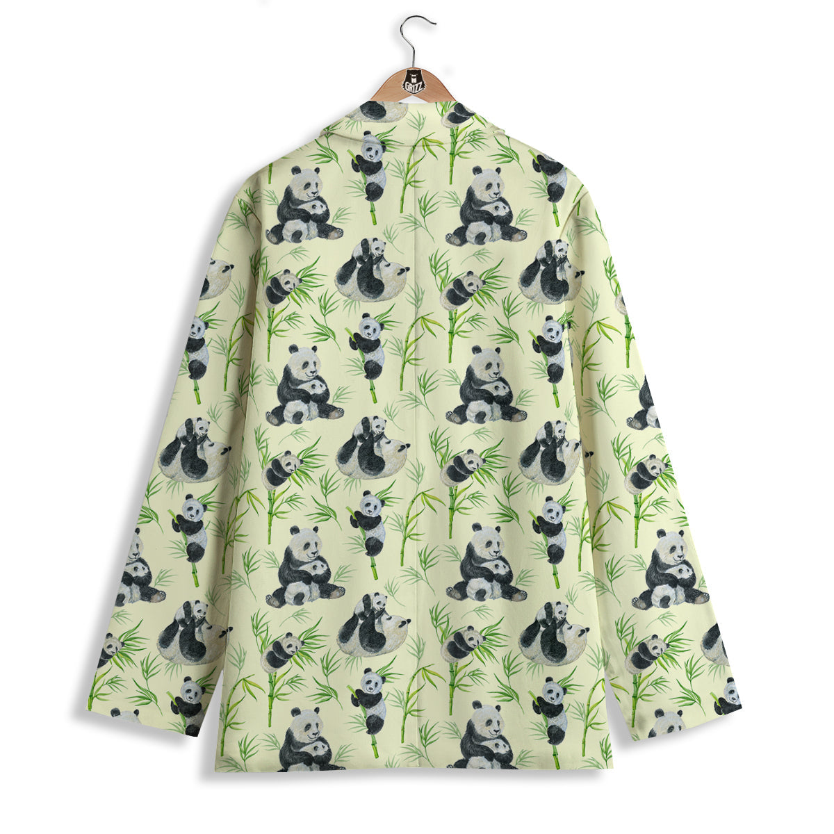 Panda Bamboo And Baby Print Pattern Women's Blazer-grizzshop