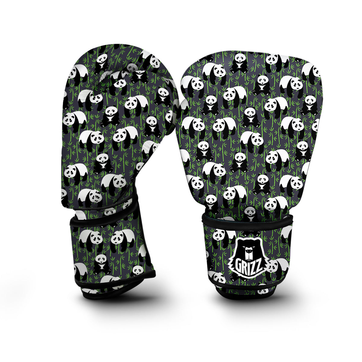 Panda Bamboo Pattern Print Boxing Gloves-grizzshop