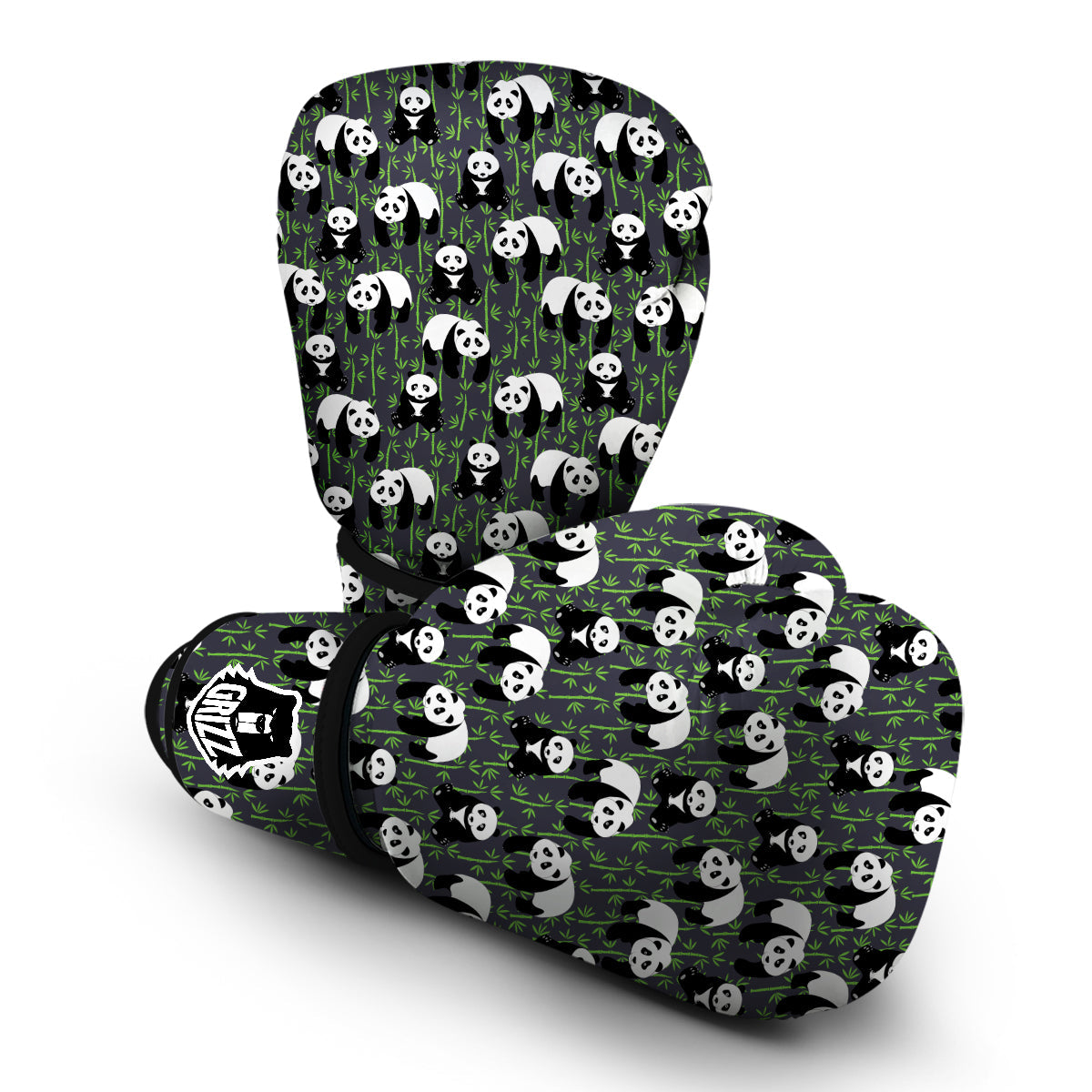 Panda Bamboo Pattern Print Boxing Gloves-grizzshop