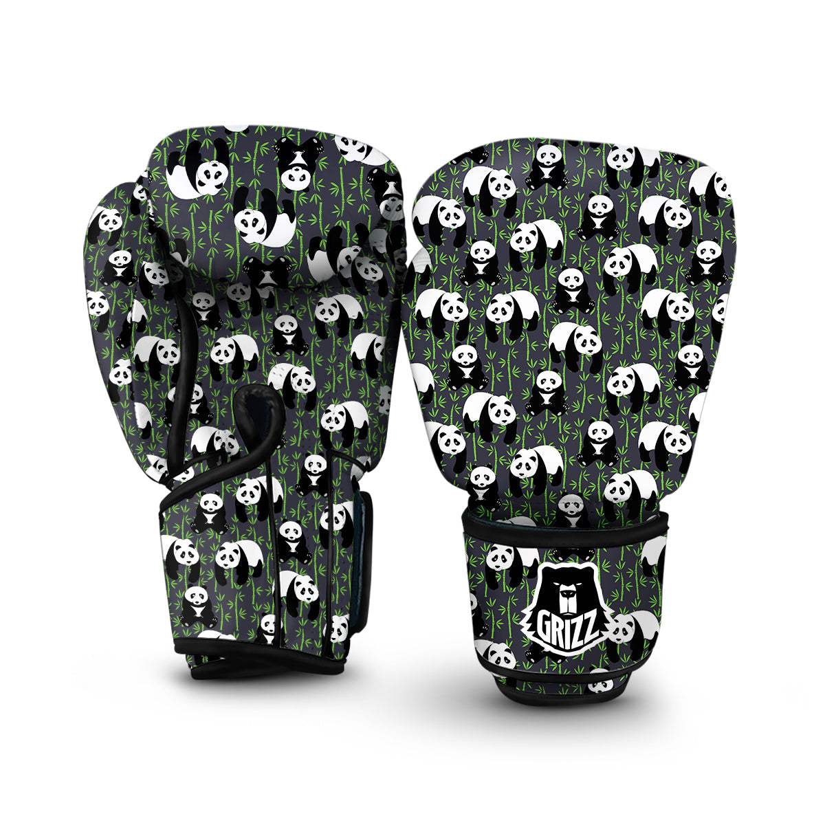 Panda Bamboo Pattern Print Boxing Gloves-grizzshop