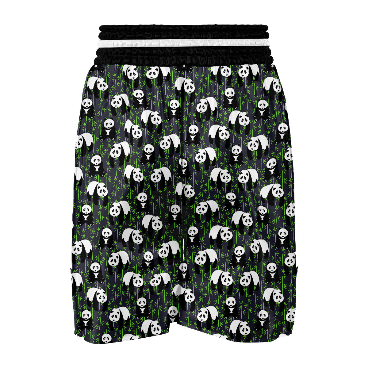 Panda Bamboo Pattern Print Boxing Shorts-grizzshop