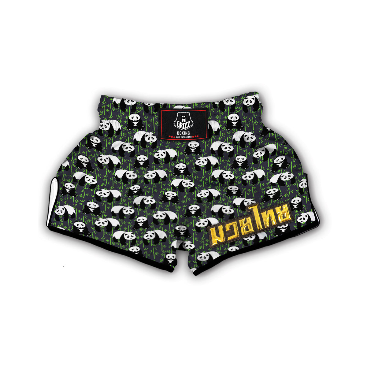 Panda Bamboo Pattern Print Muay Thai Boxing Shorts-grizzshop