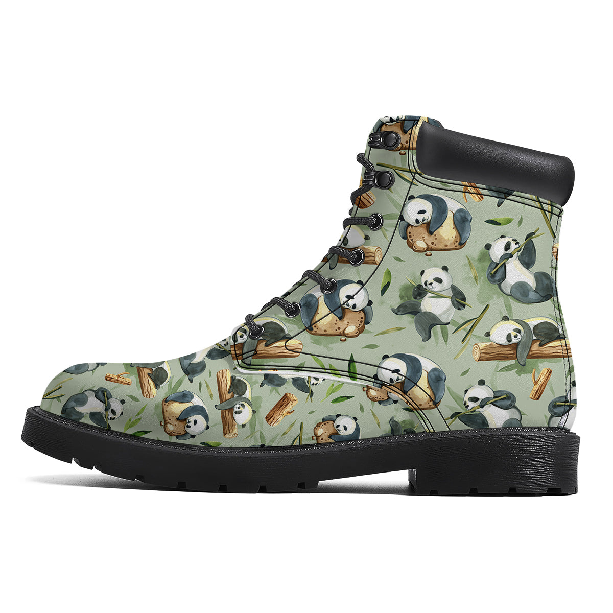 Panda Bear Watercolor Print Pattern Boots-grizzshop