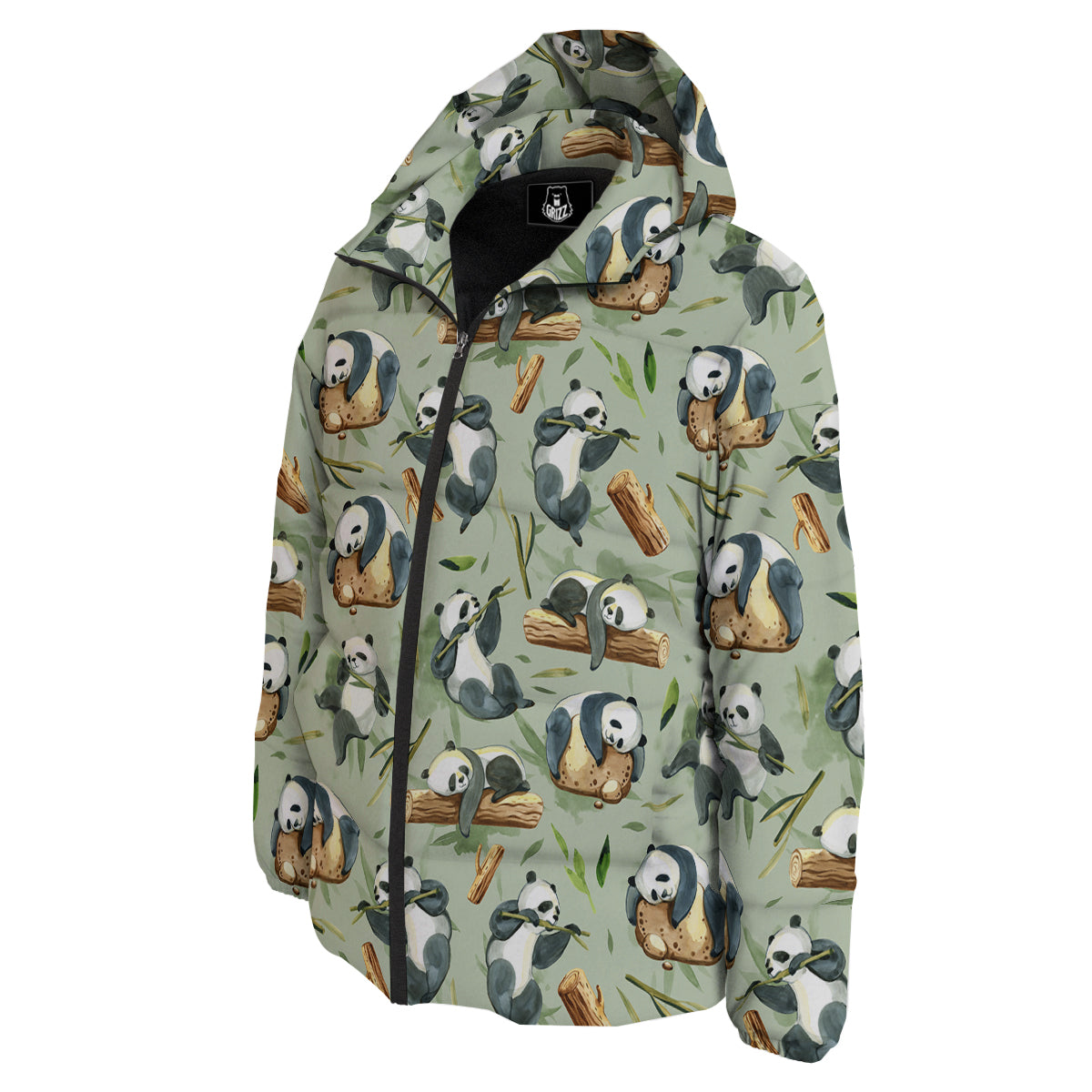 Panda Bear Watercolor Print Pattern Down Jacket-grizzshop