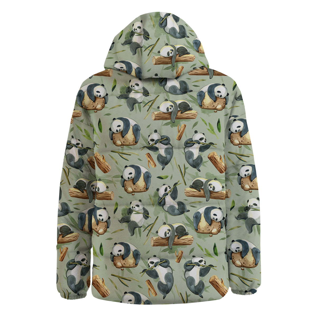 Panda Bear Watercolor Print Pattern Down Jacket-grizzshop