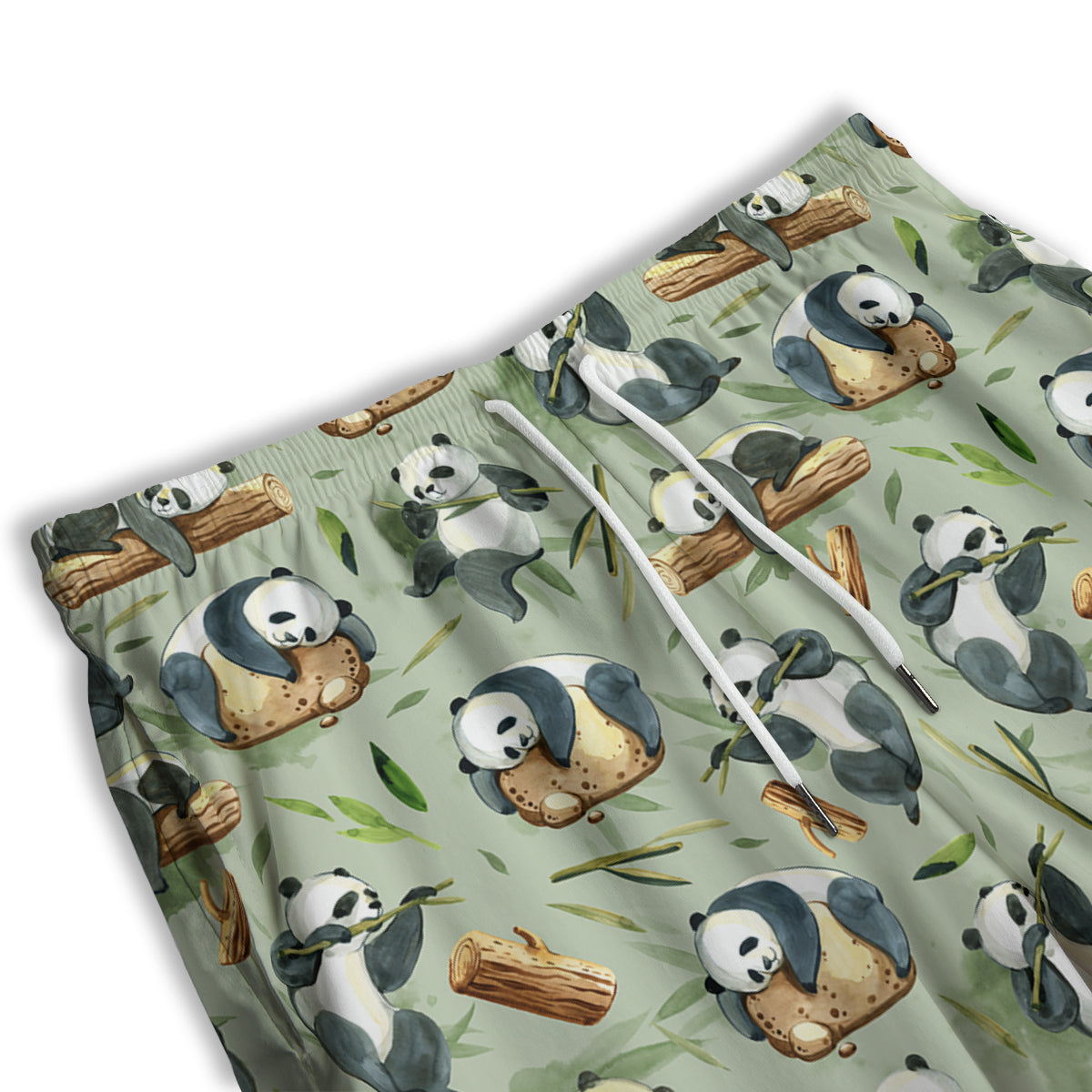 Panda Bear Watercolor Print Pattern Men's Athletic Shorts