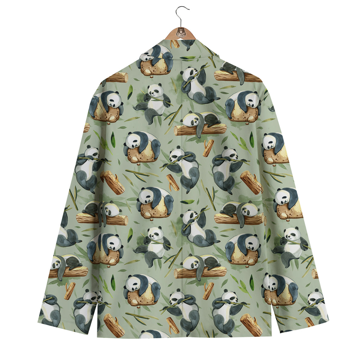 Panda Bear Watercolor Print Pattern Men's Blazer-grizzshop