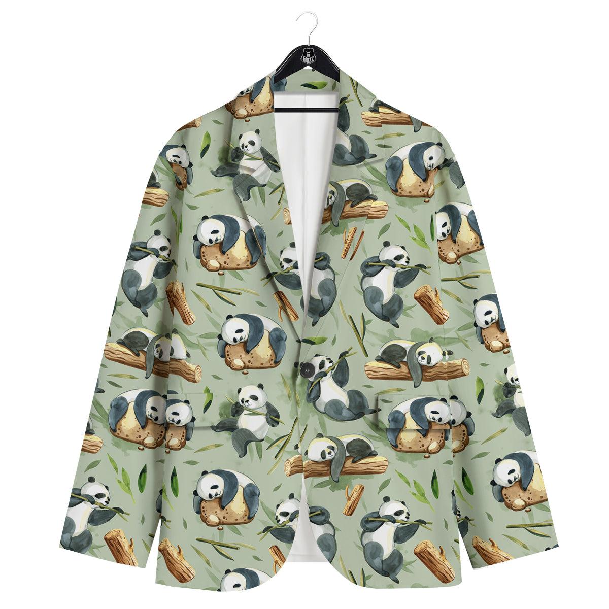 Panda Bear Watercolor Print Pattern Men's Sport Coat-grizzshop