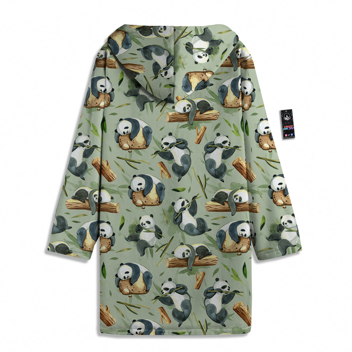Panda Bear Watercolor Print Pattern Men's Windbreaker Jacket-grizzshop