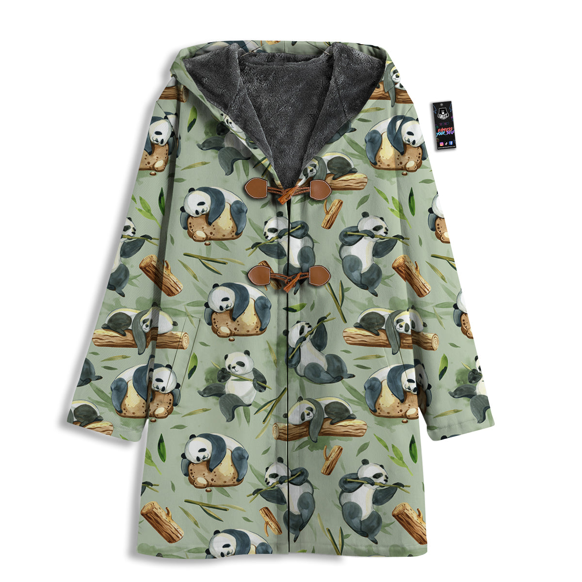 Panda Bear Watercolor Print Pattern Men's Windbreaker Jacket-grizzshop