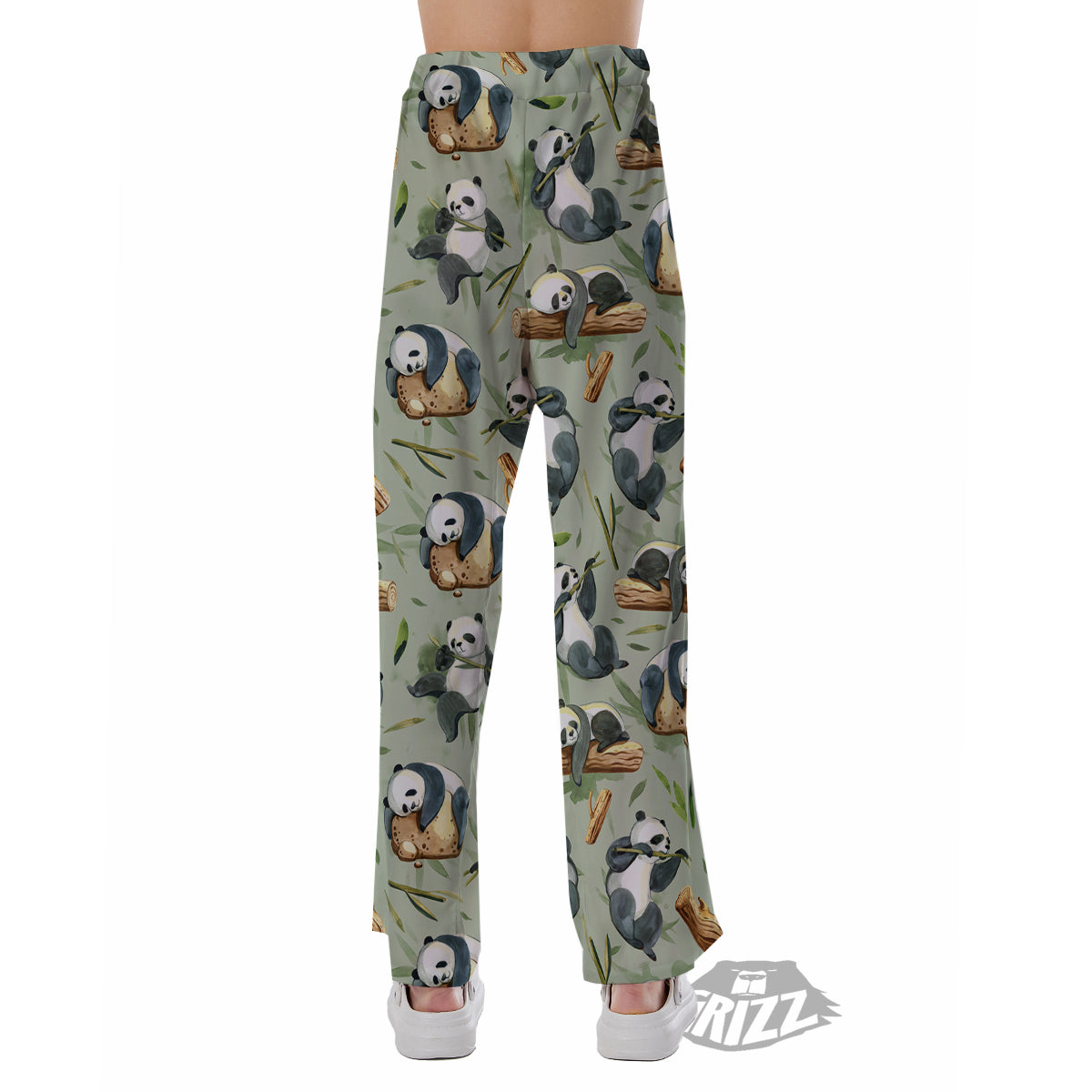 Panda Bear Watercolor Print Pattern Pajama Pants-grizzshop