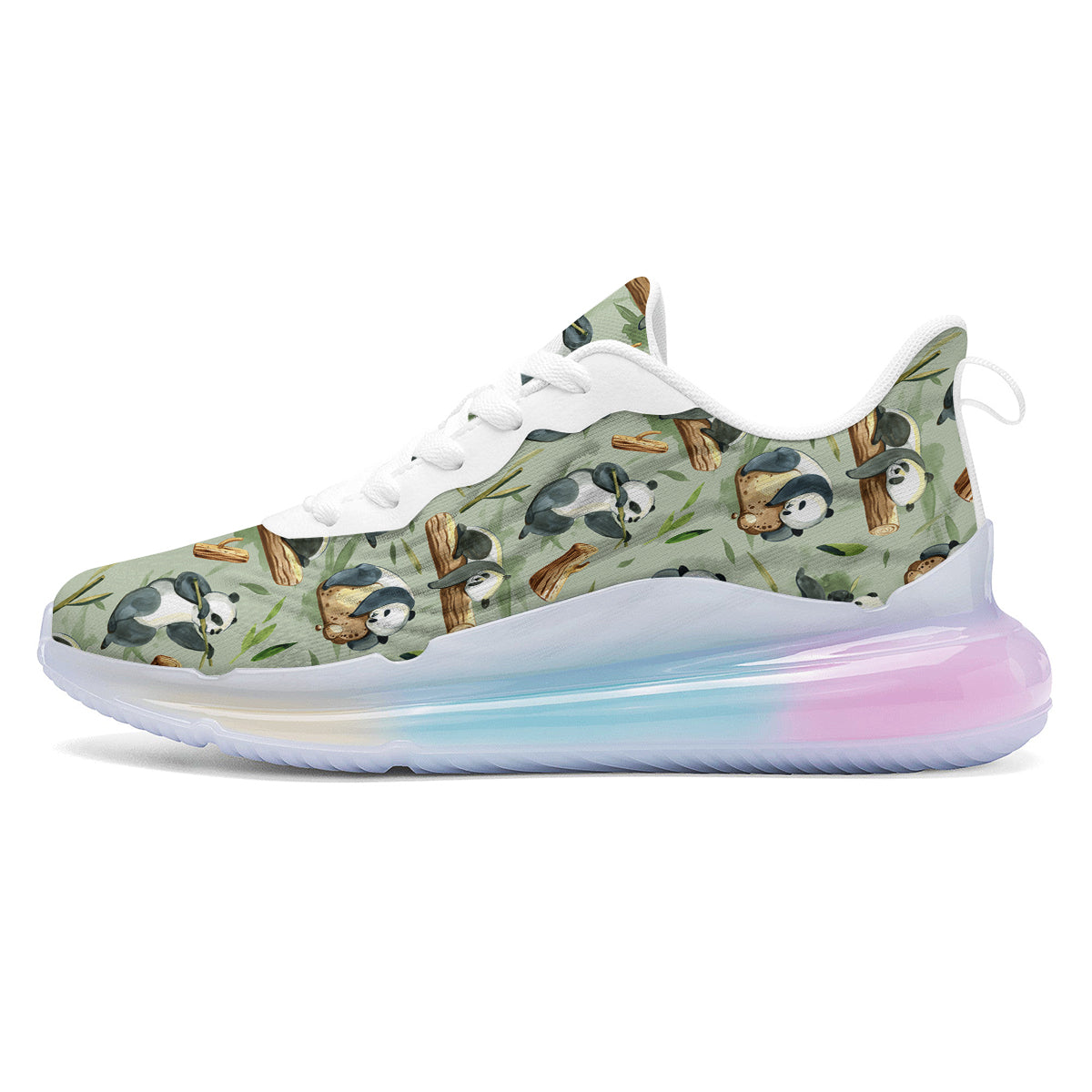Panda Bear Watercolor Print Pattern Running Sneakers-grizzshop