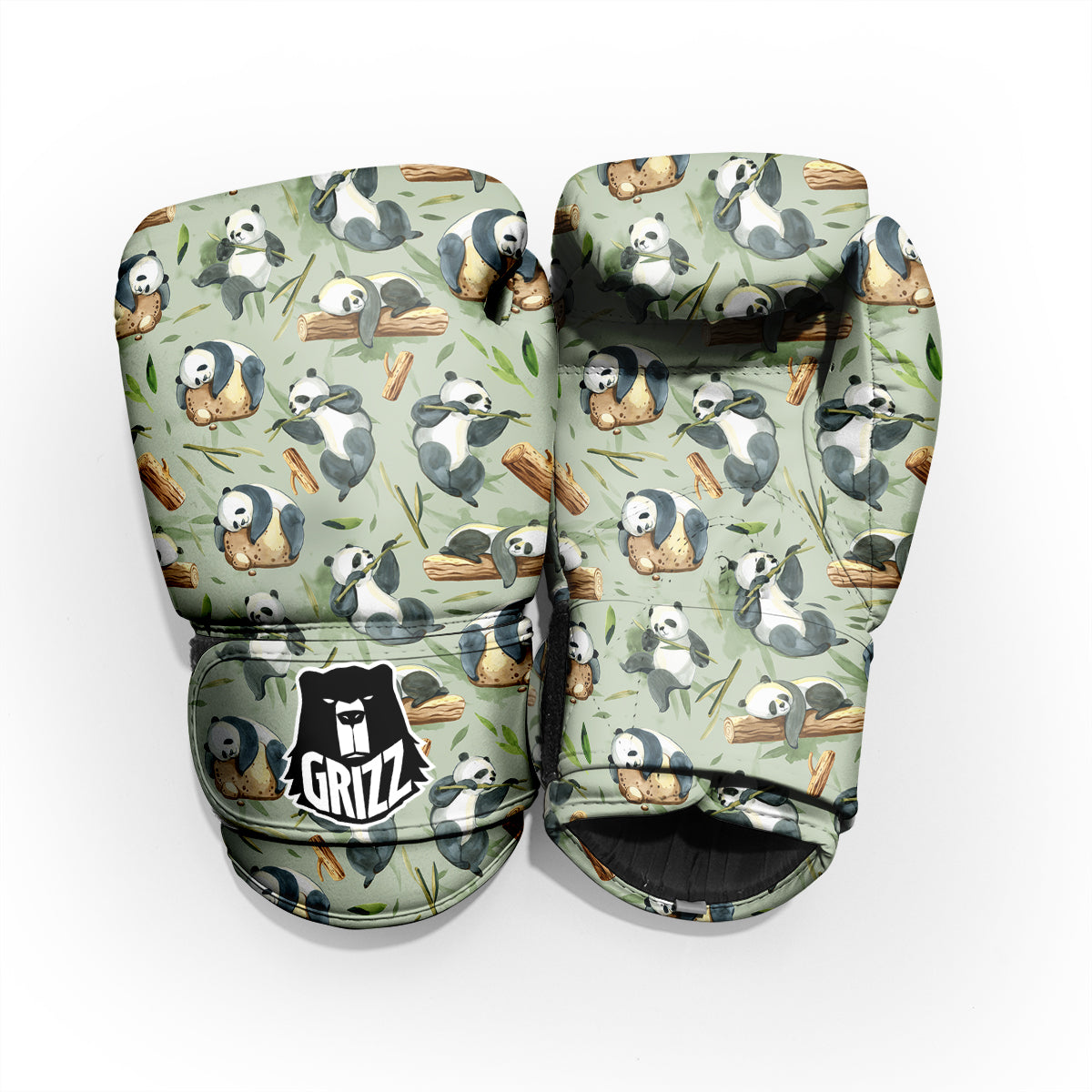 Panda Bear Watercolor Print Pattern Pro Boxing Glove
