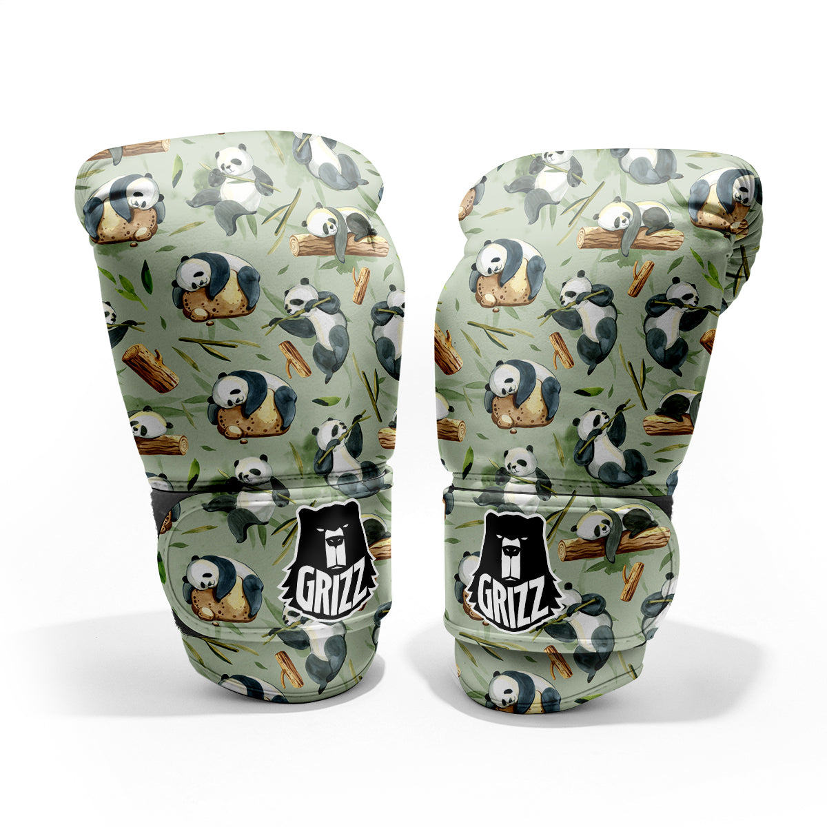 Panda Bear Watercolor Print Pattern Pro Boxing Glove