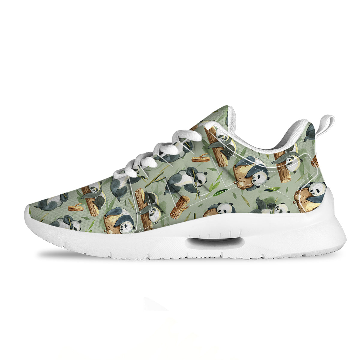 Panda Bear Watercolor Print Pattern Tennis Shoes-grizzshop