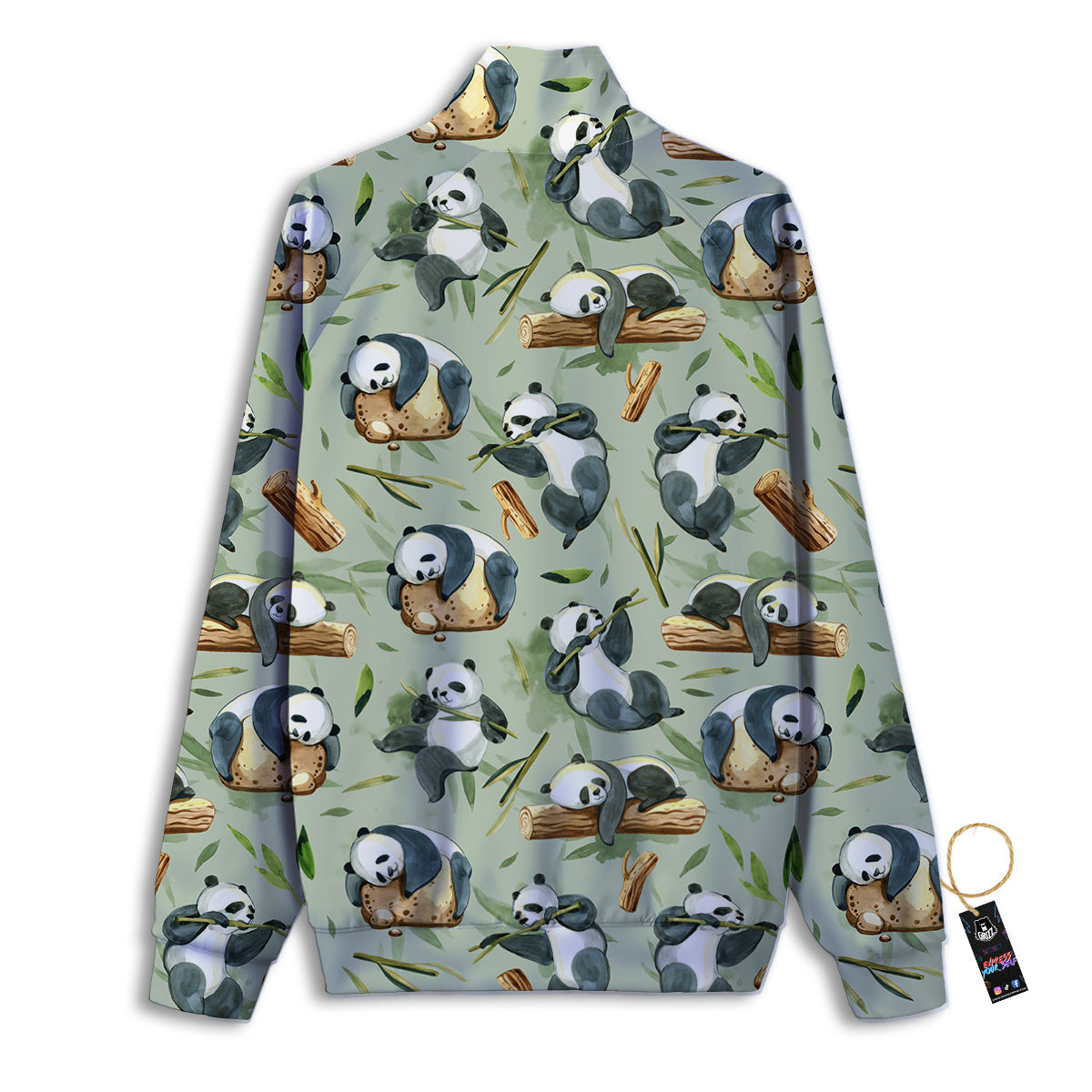 Panda Bear Watercolor Print Pattern Track Jacket-grizzshop