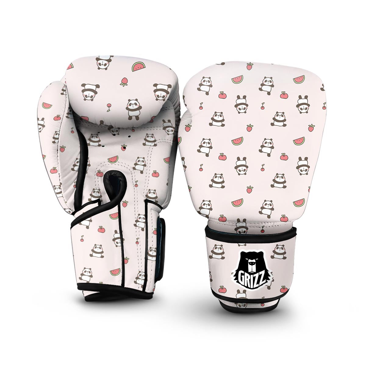 Panda Fruit Pattern Print Boxing Gloves-grizzshop