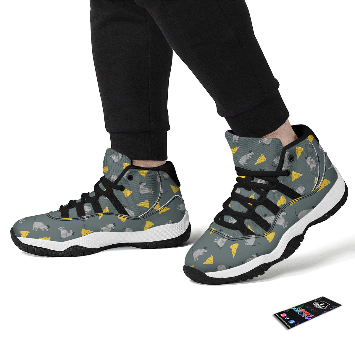 Panda Gangster Gang Print Pattern Black Bball Shoes-grizzshop
