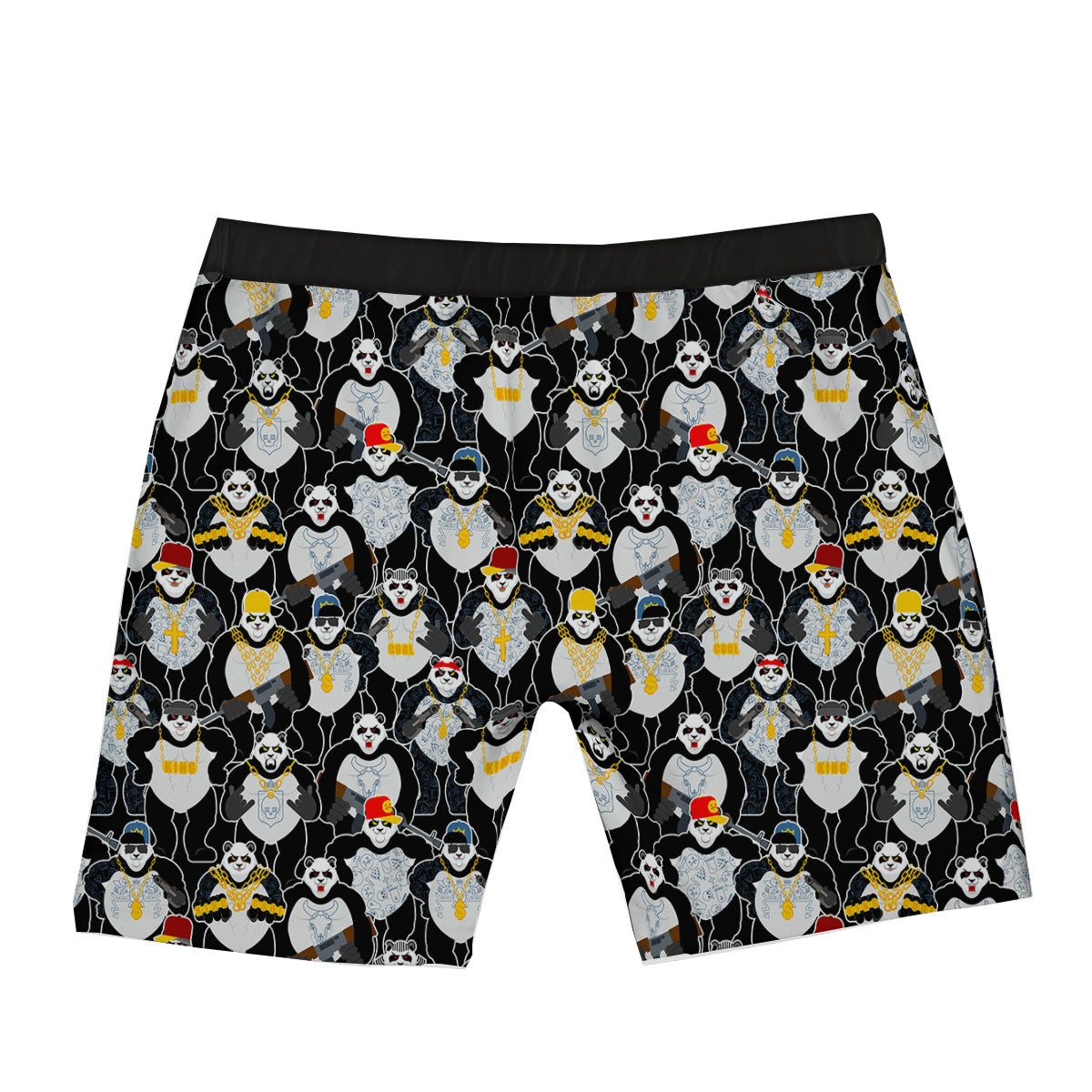 Panda Gangster Gang Print Pattern Boxer Briefs-grizzshop